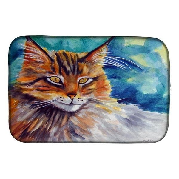 Carolines Treasures Carolines Treasures 7421DDM Maine Coon Cat Watching You Dish Drying Mat 7421DDM